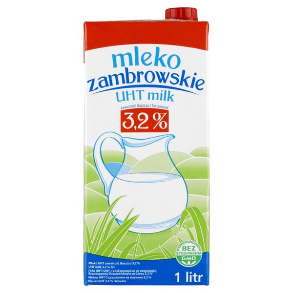 Mleko zambrowskie UHT 3,2 % 1 l zdjęcie 1