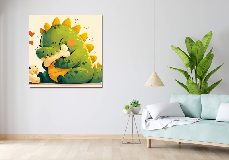 Obraz 100x100cm Uroczy Dinozaur zdjęcie 2