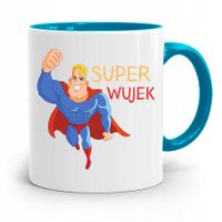 Kubek Błękitny Prezent Dla Wujka Super Wujek Z Nadrukiem Ze Zdjęciem
