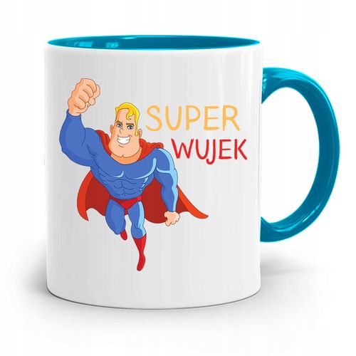 Kubek Błękitny Prezent Dla Wujka Super Wujek Z Nadrukiem Ze Zdjęciem na Arena.pl