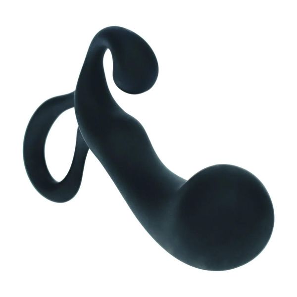 Bulb With Loop Silicone Prostate Massager - S - Black zdjęcie 5