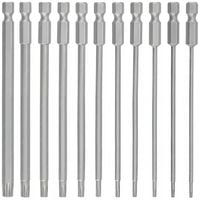 11X DŁUGIE BITY TORX KLUCZE - ZESTAW BITÓW 150mm T6 T15 T20 T25 T27 T30 T40