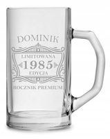 Duży kufel do piwa na prezent z grawerem 640ml logo tekst urodziny