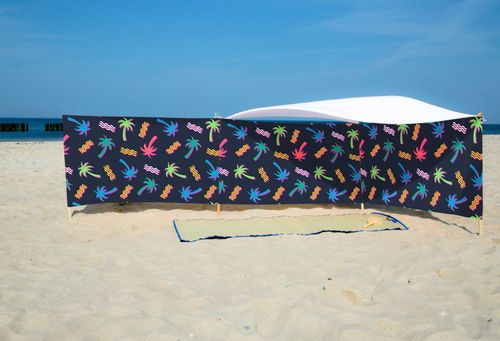 PARAWAN PLAŻOWY Kolorowe palmy z indywidualnym napisem 5 PANELI 37.5 na Arena.pl