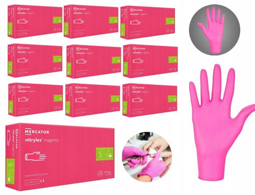 rękawice nitrylowe 100 szt. 7-s nitrylex magenta - 10 szt. na Arena.pl