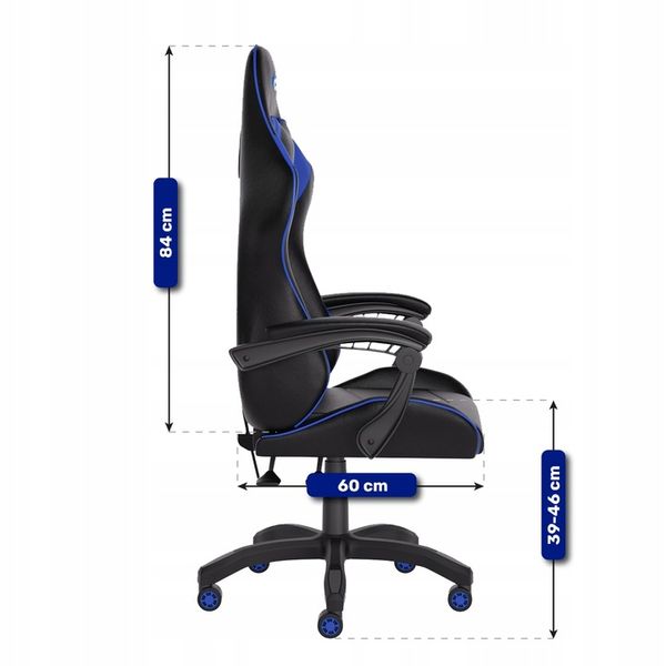 FOTEL GAMINGOWY CYBER CHAIRS X-LOGIC BLUE - BIUROWY zdjęcie 10