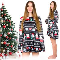 Elegancka sukienka świąteczna z długim rękawem czarna