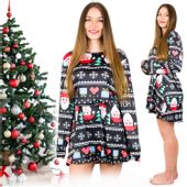 Elegancka sukienka świąteczna z długim rękawem czarna