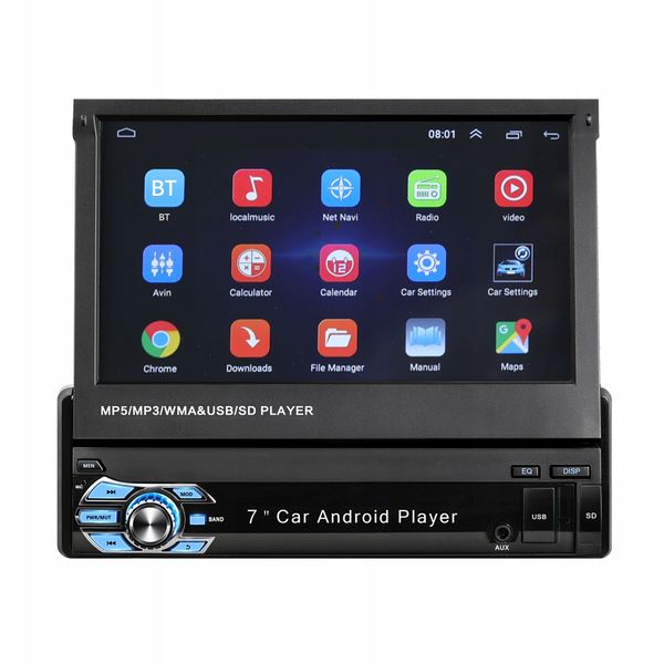 Radio samochodowe 1DIN MULTIMEDIALNE 7 cali ANDROID 12 BT kamera zdjęcie 2