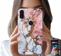 ETUI DO XIAOMI NOTE 7 - RÓŻOWO BIAŁY MARMUREK, KAMIENNE WZORY