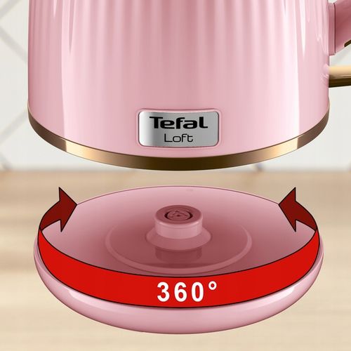 Czajnik elektryczny bezprzewodowy TEFAL Loft KO2517 2400 W różowy na Arena.pl