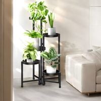 KWIETNIK NA KWIATY ROŚLINY STOJAK METALOWY STOJĄCY LOFT PÓŁKI CZARNY 80cm