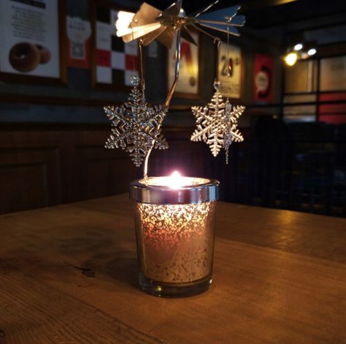 ŚWIECZNIK OBROTOWY ŚWIĄTECZNY OZDOBNY DONICZKA OZDOBA GWIAZDKI ZŁOTY AG712 na Arena.pl