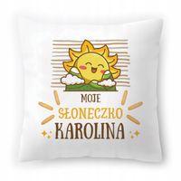 Poduszka Biała 40X40 Cm Dla Karoliny Córki Dziecka Z Nadrukiem Ze Zdjęciem