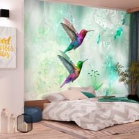 Fototapeta - Kolorowe kolibry (zielony) 300x210