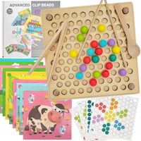 Układanka Drewniana Kulki Koraliki Drewniane Puzzle Mozaika dla Dzieci