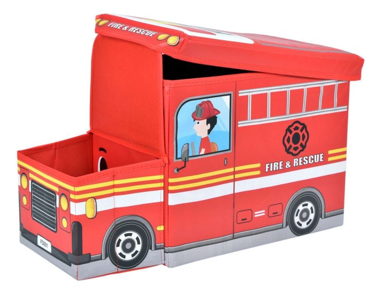 Pufa pojemnik wóz strażacki - czerwony zdjęcie 5
