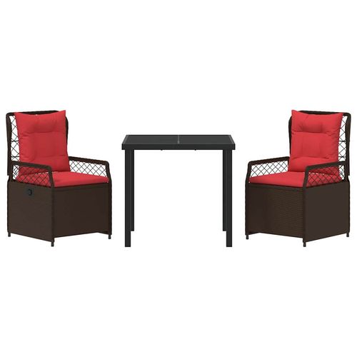 Zestaw do jadalni w ogrodzie 3 pcs Brązowy polirattan na Arena.pl