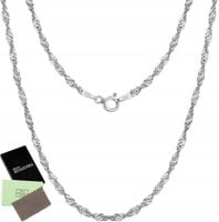 Srebrny łańcuszek 50 cm singapur damski dla kobiety łańcuszek srebro