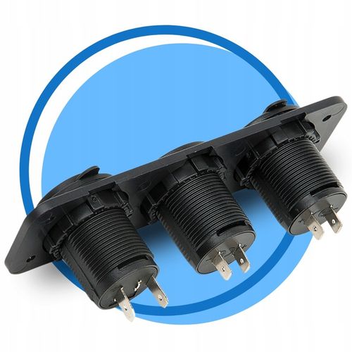 GNIAZDO ŁADOWANIA ZAPALNICZKI 12V WOLTOMIERZ 2 USB na Arena.pl