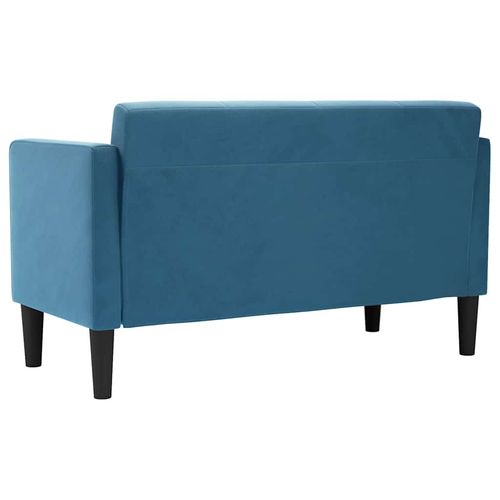 Sofa dwuosobowa niebieska 111 cm aksamitna na Arena.pl