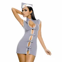 obsessive stewardess costume l/xl granatowy komplet z czapką