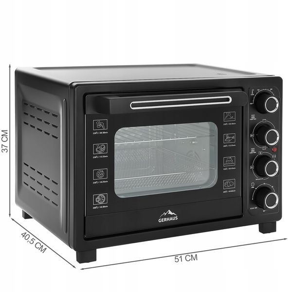 PIEKARNIK ELEKTRYCZNY 45L 2000W TERMOOBIEG ROŻNO GRILL SUSZARKA DO GRZYBÓW zdjęcie 12