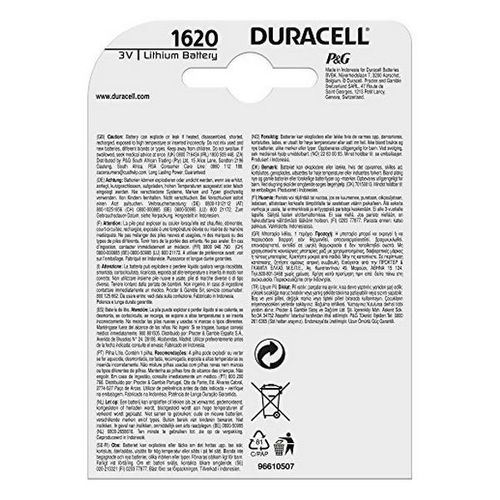 Lithium Button Cell Battery DURACELL DRB1620 CR1620 3V na Arena.pl