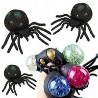 6x GNIOTEK ŻELOWY PAJĄK Z BROKATEM ANTYSTRESOWY SENSORYCZNY PRANK KOLOR