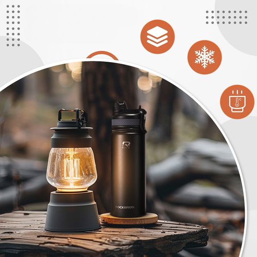 Bidon rowerowy butelka termiczna na napoje stal nierdzewna 530ml - czarny na Arena.pl