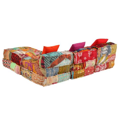 Patchworkowa sofa modułowa 3-osobowa VidaXL na Arena.pl