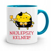 Dla Kelnera Kubek Błękitny Najlepszy Kelner! Z Nadrukiem Ze Zdjęciem