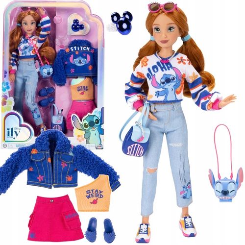 DISNEY ILY 4EVER MODNA LALKA 30 CM Z MOTYWEM STITCH + AKCESORIA 10+ ELEM na Arena.pl