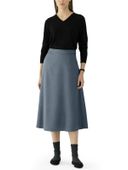 Damska Spódnica Midi Bawełniana Rozkloszowana Niebieska L Elegancka