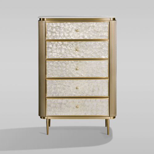 Komoda złota ryflowana muszelkowe fronty Champion 120x80x40 na Arena.pl