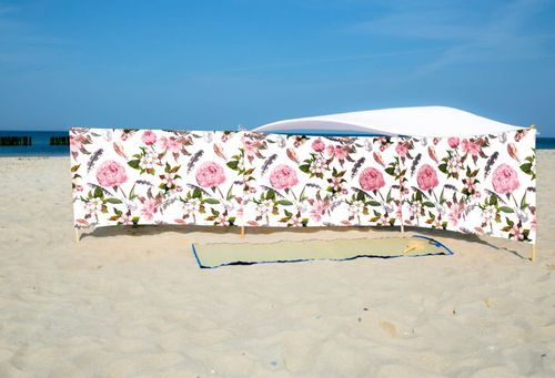 PARAWAN PLAŻOWY Piwonie z indywidualnym napisem 8 PANELI 67.8 na Arena.pl
