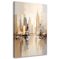 Obraz do salonu jadalni, Abstrakcyjna panorama miasta nowoczesna