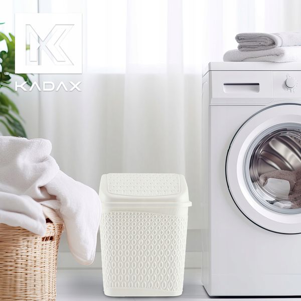 KADAX Kosz Na Śmieci Łazienkowy Biały 6,2L Uchylny Pojemnik zdjęcie 2