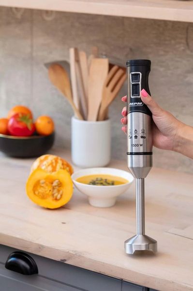 Blender ręczny MPM MBL-34M 1500W Funkcja Turbo Stal nierdzewna Czarny zdjęcie 3