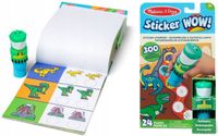Sticker WOW Stempelki z naklejkami dinozaury zestaw 300szt naklejek książka