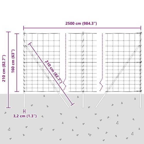 Ogrodzenie pastwiskowe Srebrny 25 x 1.6 m Stal galwanizowana na Arena.pl