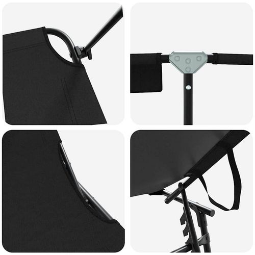 Składany leżak z poduszką 2 pcs Czarny 56 x 190 x 81cm tkanina na Arena.pl