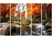 70CM 150CM OBRAZ 5 ELEM JESIENNY WODOSPAD ŚCIENNY