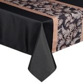 Obrus dekoracyjny z szarfą ANITA 140X220 + 33X220 czarny
