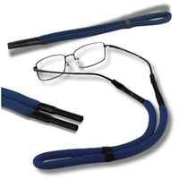 SZNUREK PŁYWAJĄCY DO OKULARÓW SILIKONOWY ŁAŃCUSZEK REGULOWANY GRANATOWY