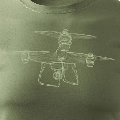 Koszulka z dronem DJI dron drone quadrocopter męska khaki REGULAR XL na Arena.pl