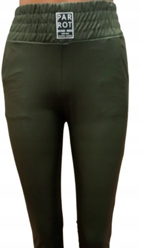SPODNIE PARROT EKO SKÓRA WYSOKI STAN OLIWKOWE Z KIESZENIAMI M/L MIEGO na Arena.pl