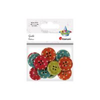 guziki plastikowe kolorowe w kropki  20mm 12 szt. titanum