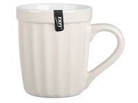 Kubek kamionkowy ryflowany filiżanka BISTRO KOLOR 330 ml ciężki kremowy