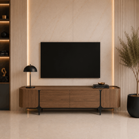 Szafka RTV loftowa Linea - orzech włoski 200x50x55